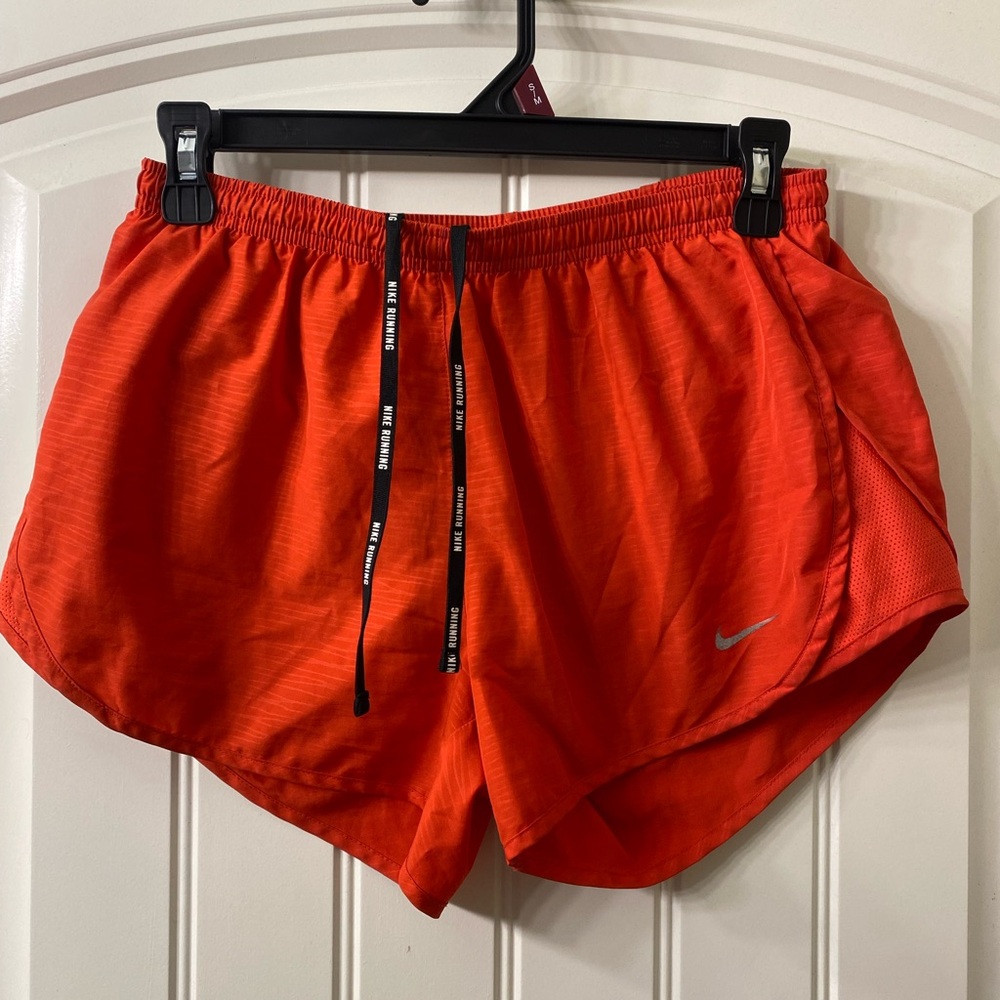 Nike Dri-FIT Women's Athletic Running Shorts Orange Mesh